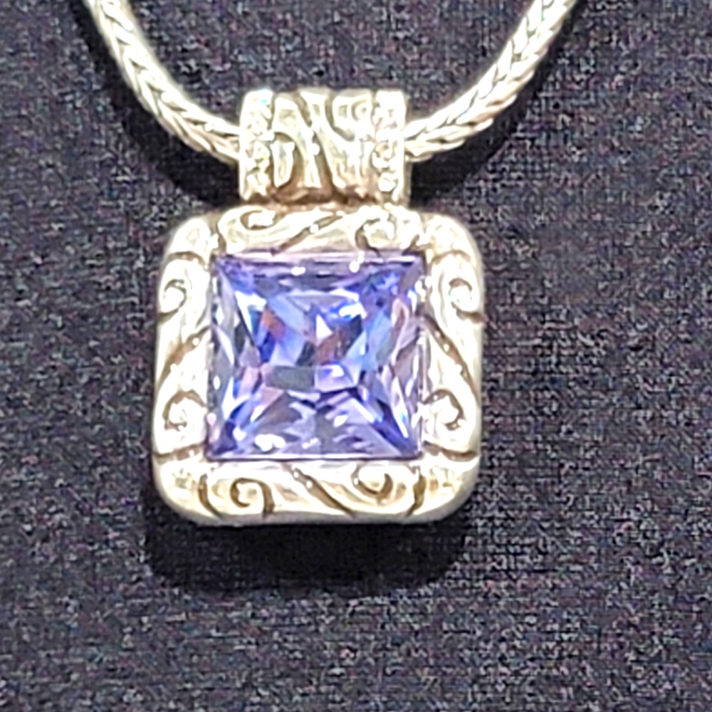 RETIRED BRIGHTON NWT REGINA AMETHYST PENDENT NECKLACE WITH HEART TIN - Picture 5 of 7